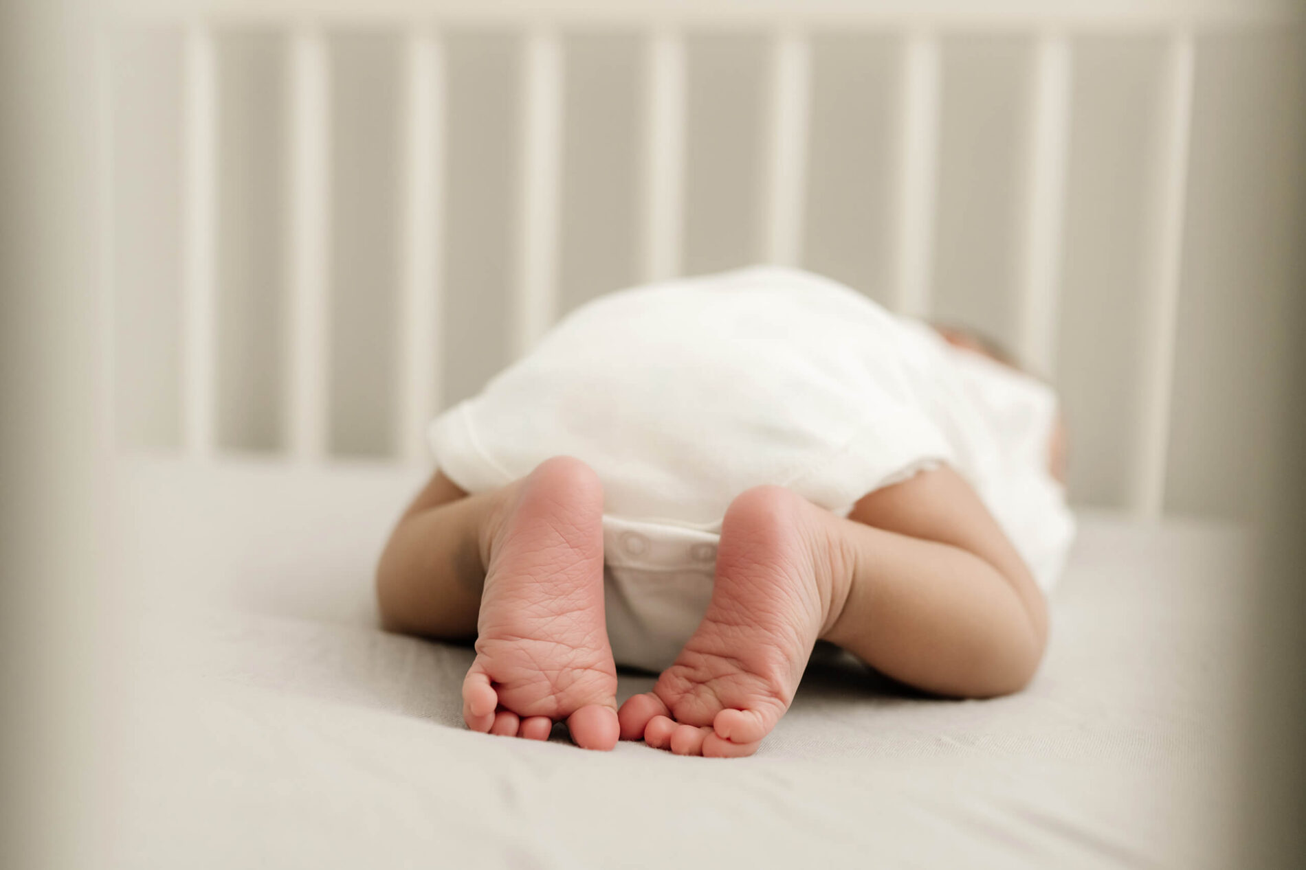 Unposed newborn photo during in home newborn photo shoot