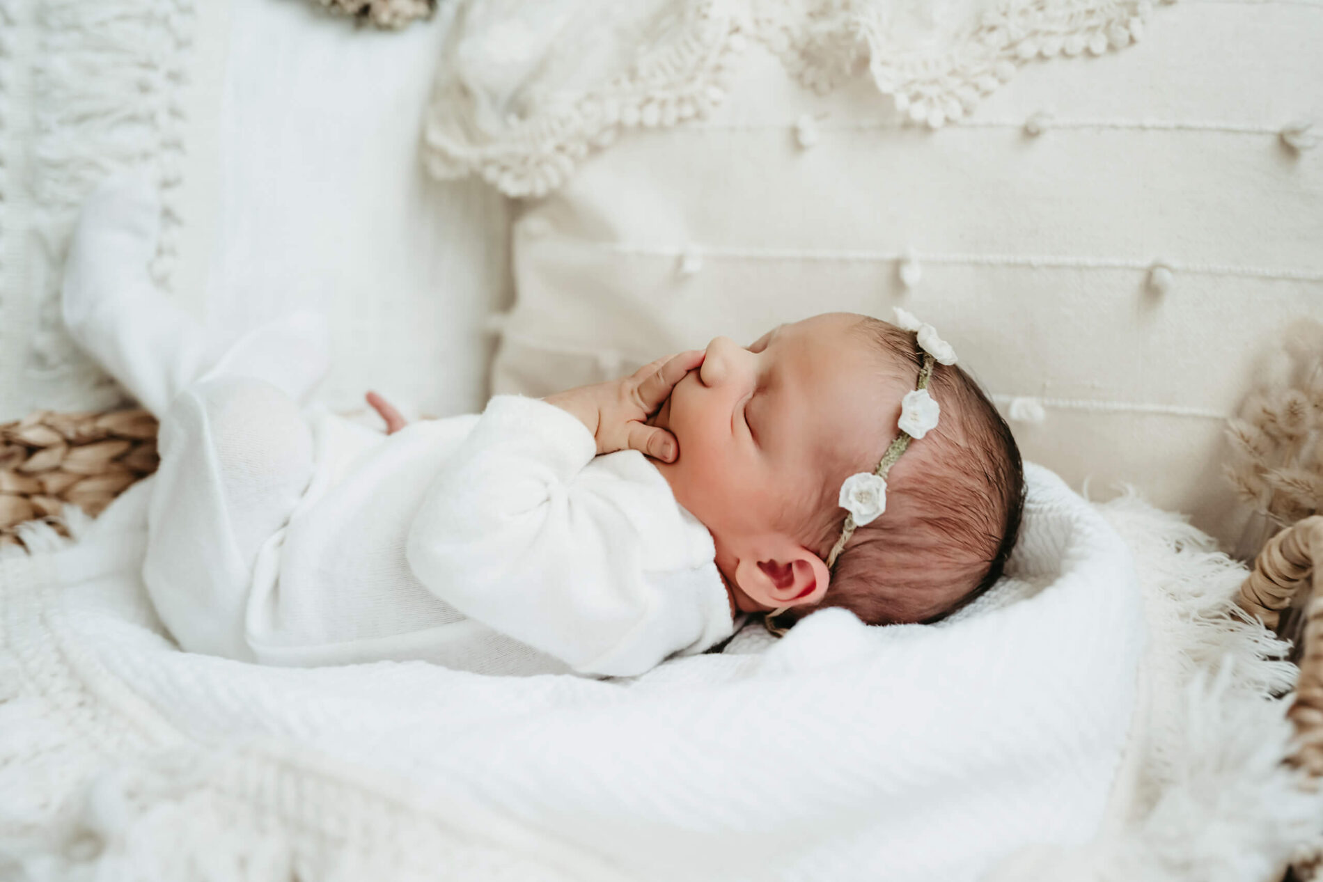 Baby girl during a newborn photo shoot