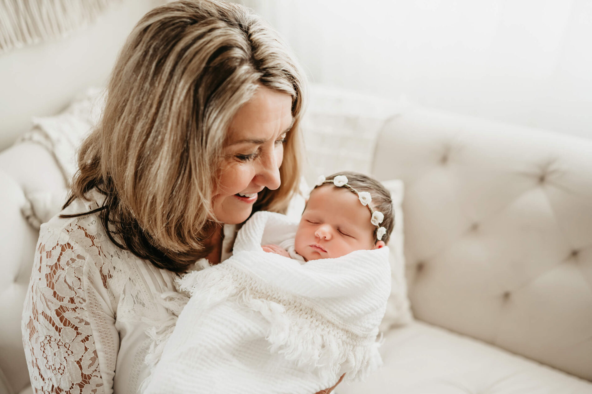 Unique family newborn photo with grandma