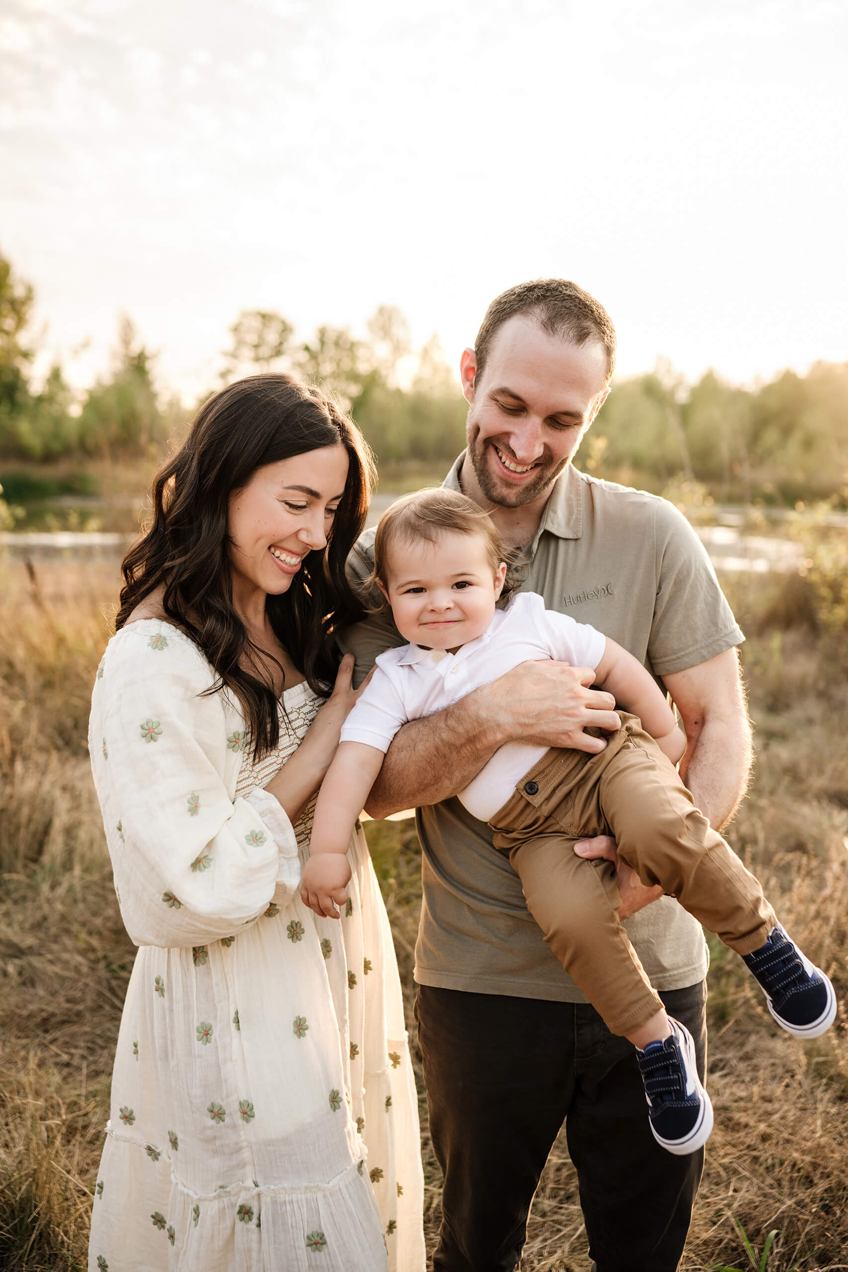 Candid family photos in Redmond WA with toddler boy