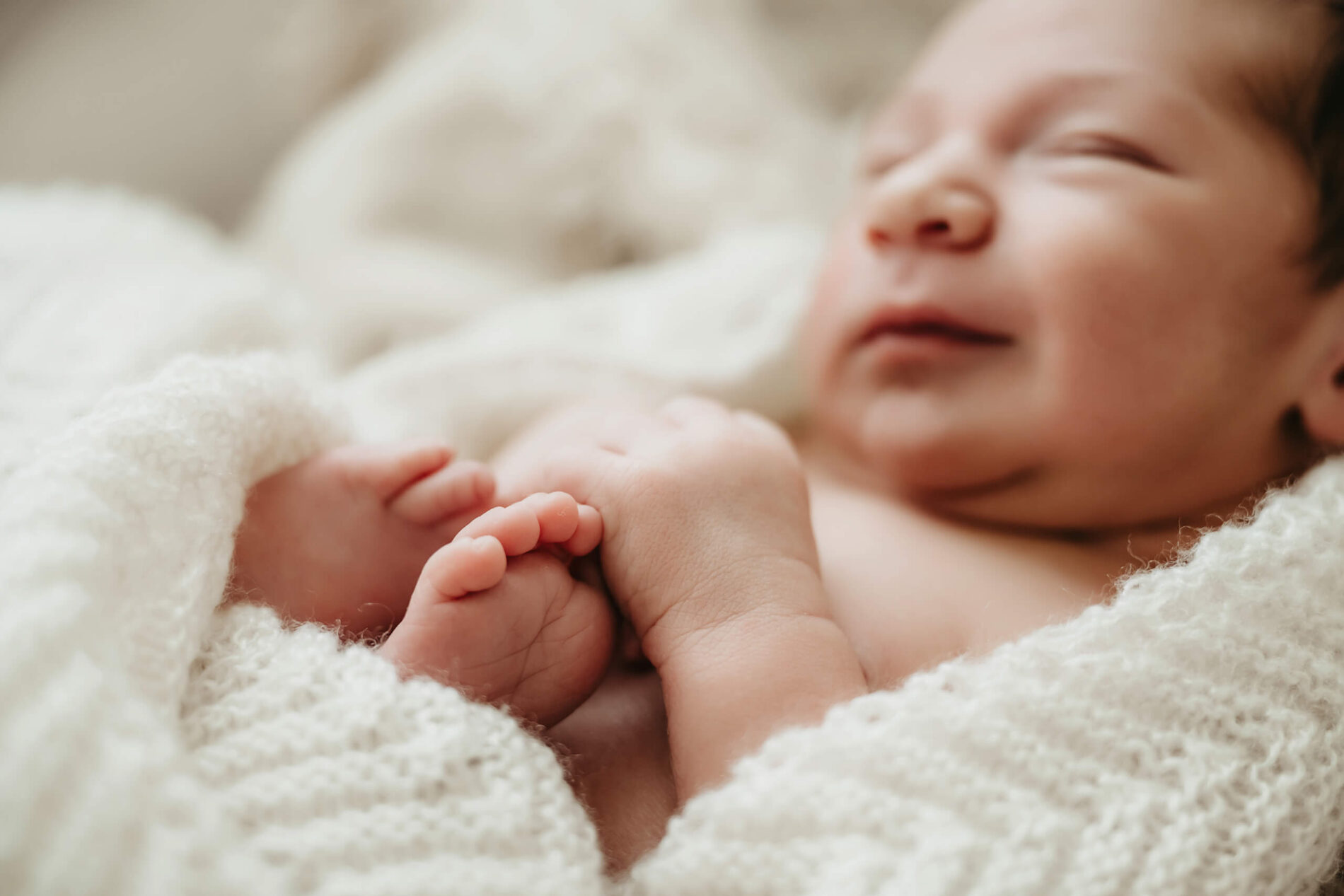 Newborn photo shoot in Seattle, sleeping baby boy