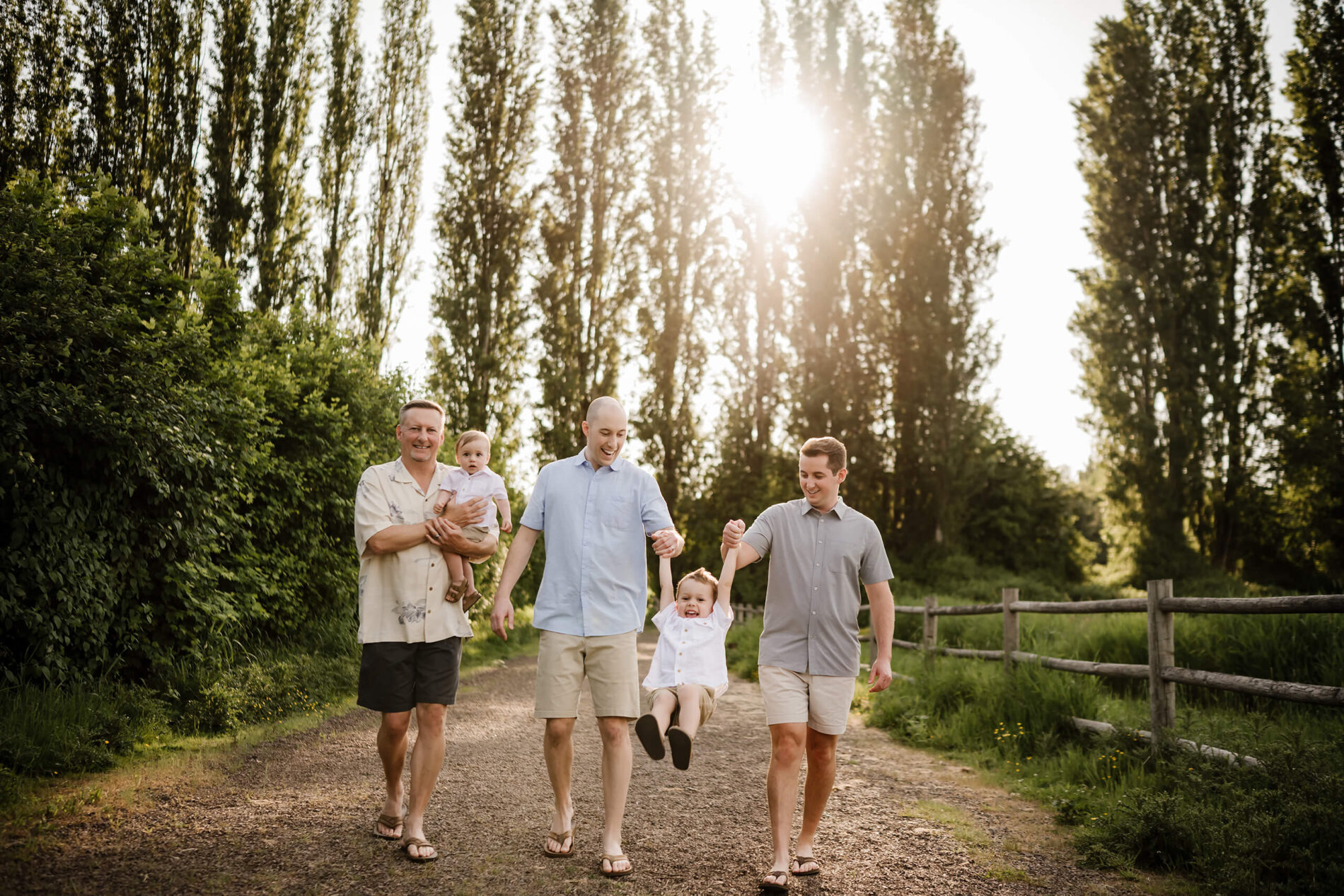 Seattle area lifestyle family photographer working with a family outdoors in a beautiful park