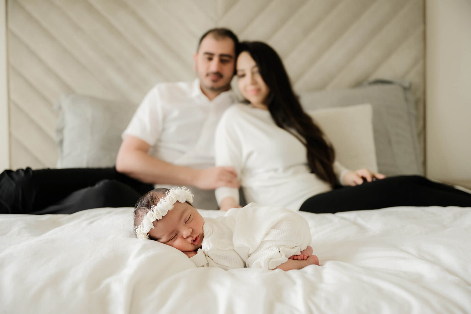 A moment from newborn in-home lifestyle photo shoot