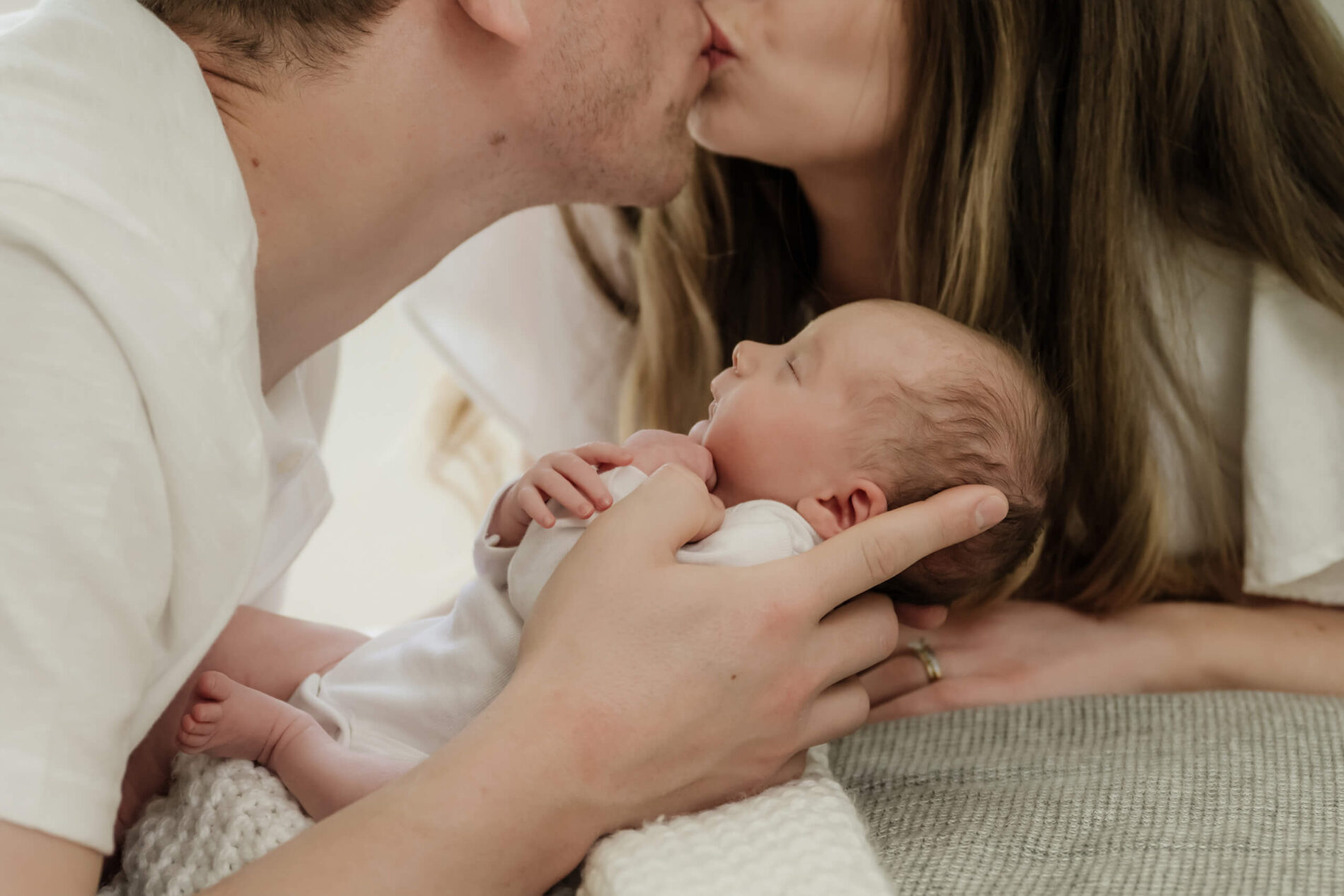 Unique family picture with newborn