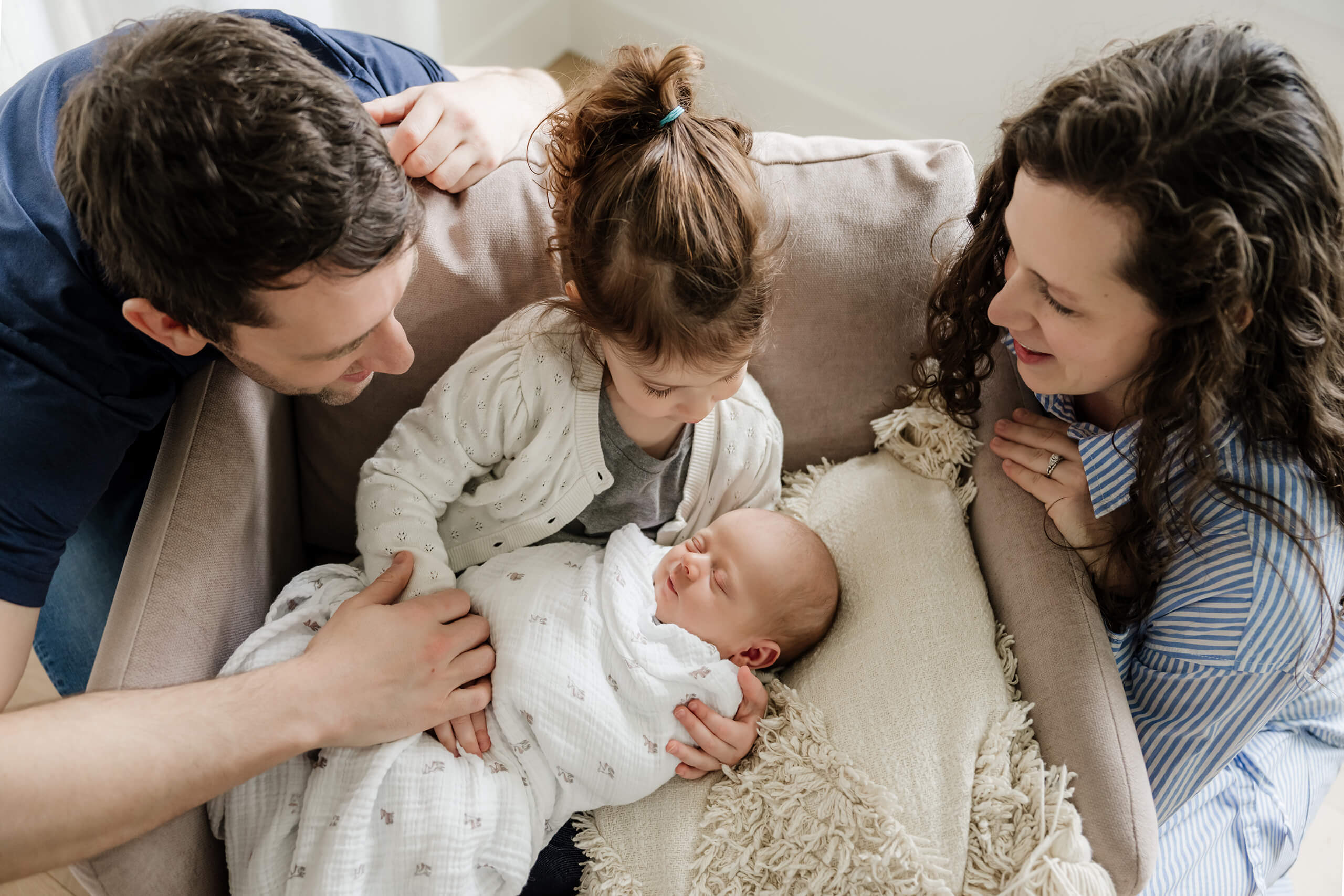 Family newborn photography in the comfort of your home in Redmond WA