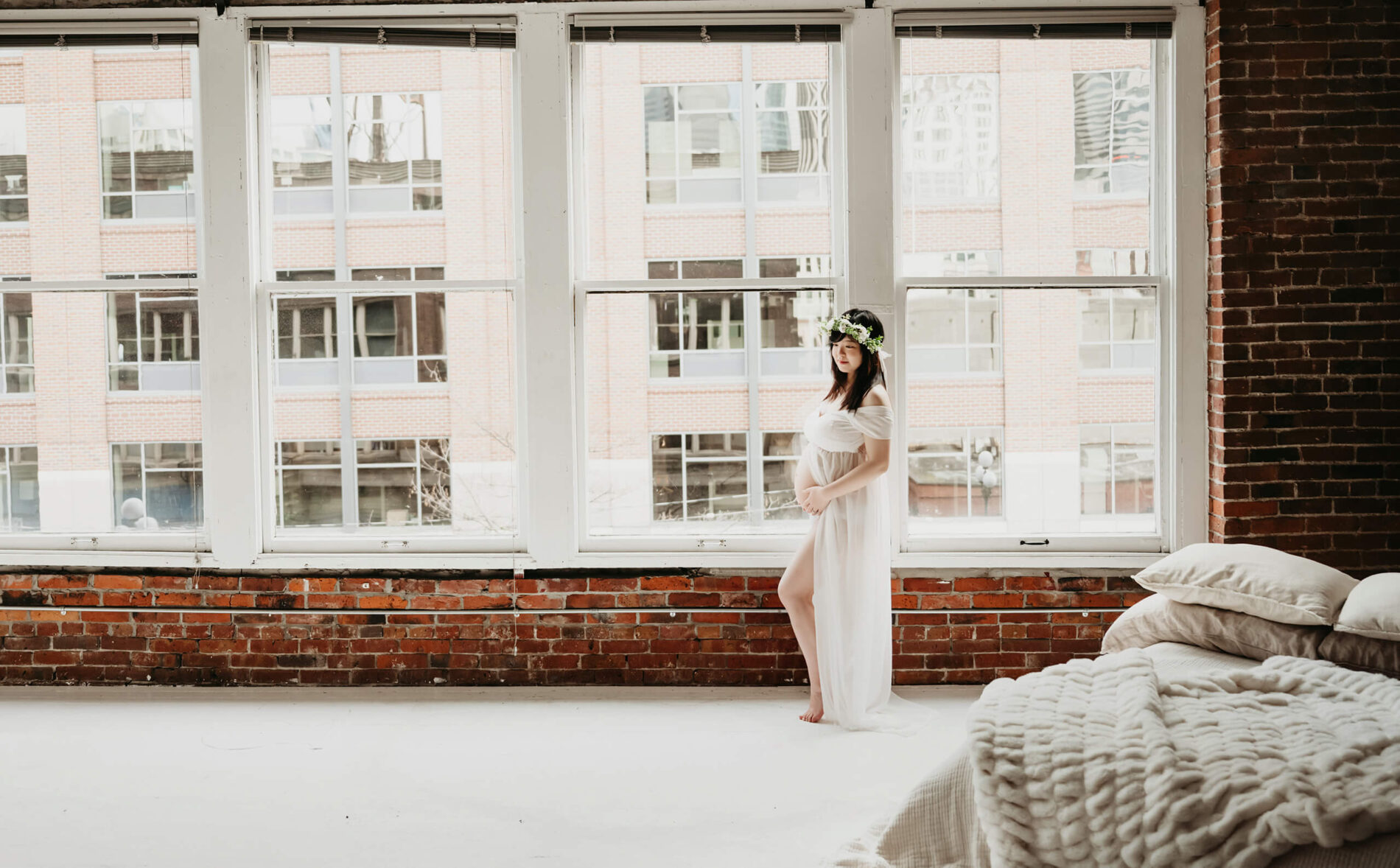 Studio maternity photography near Bellevue WA