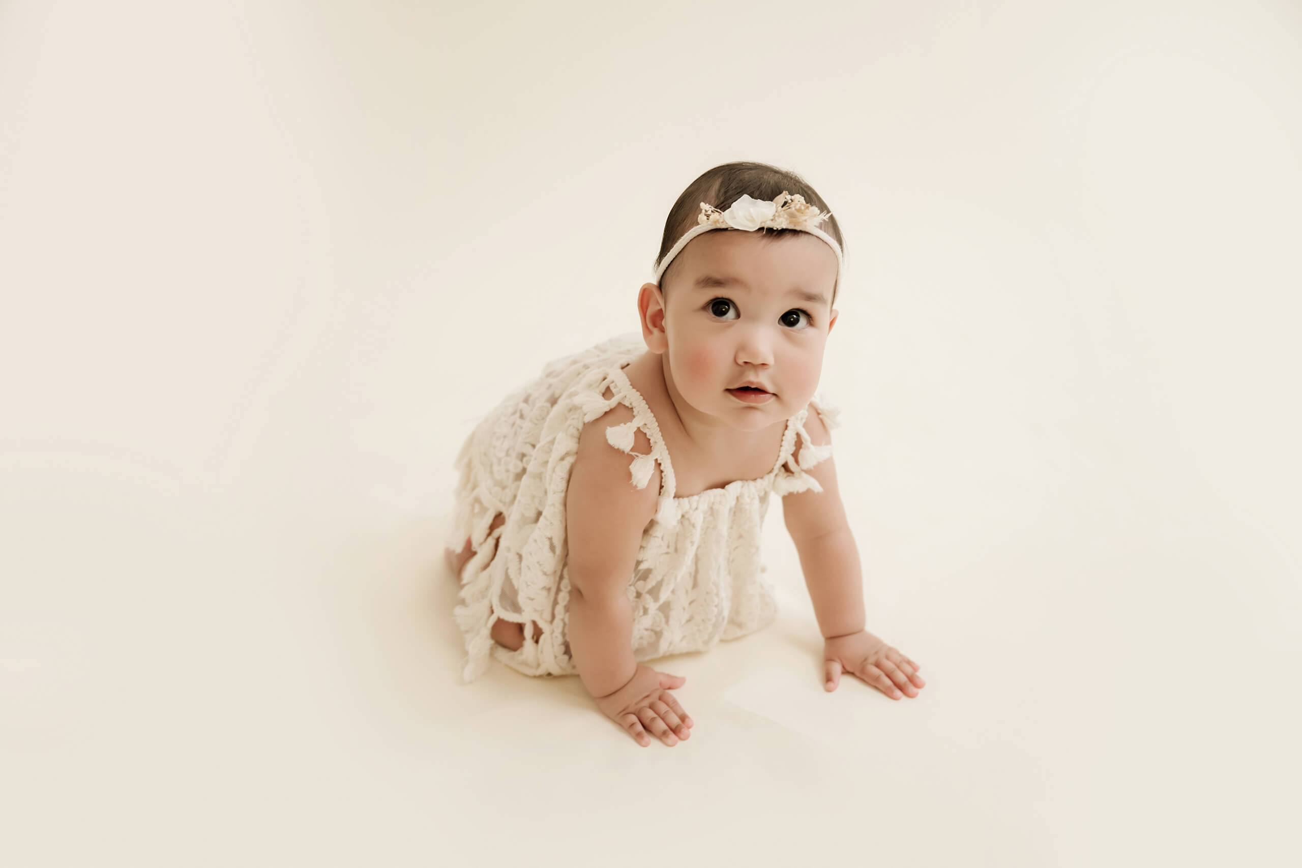 A one-year old during milestone photoshoot in Seattle