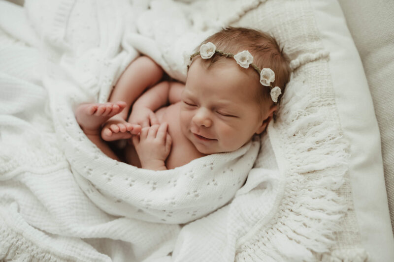 Natural looking newborn portrait taken in a studio Bothell WA