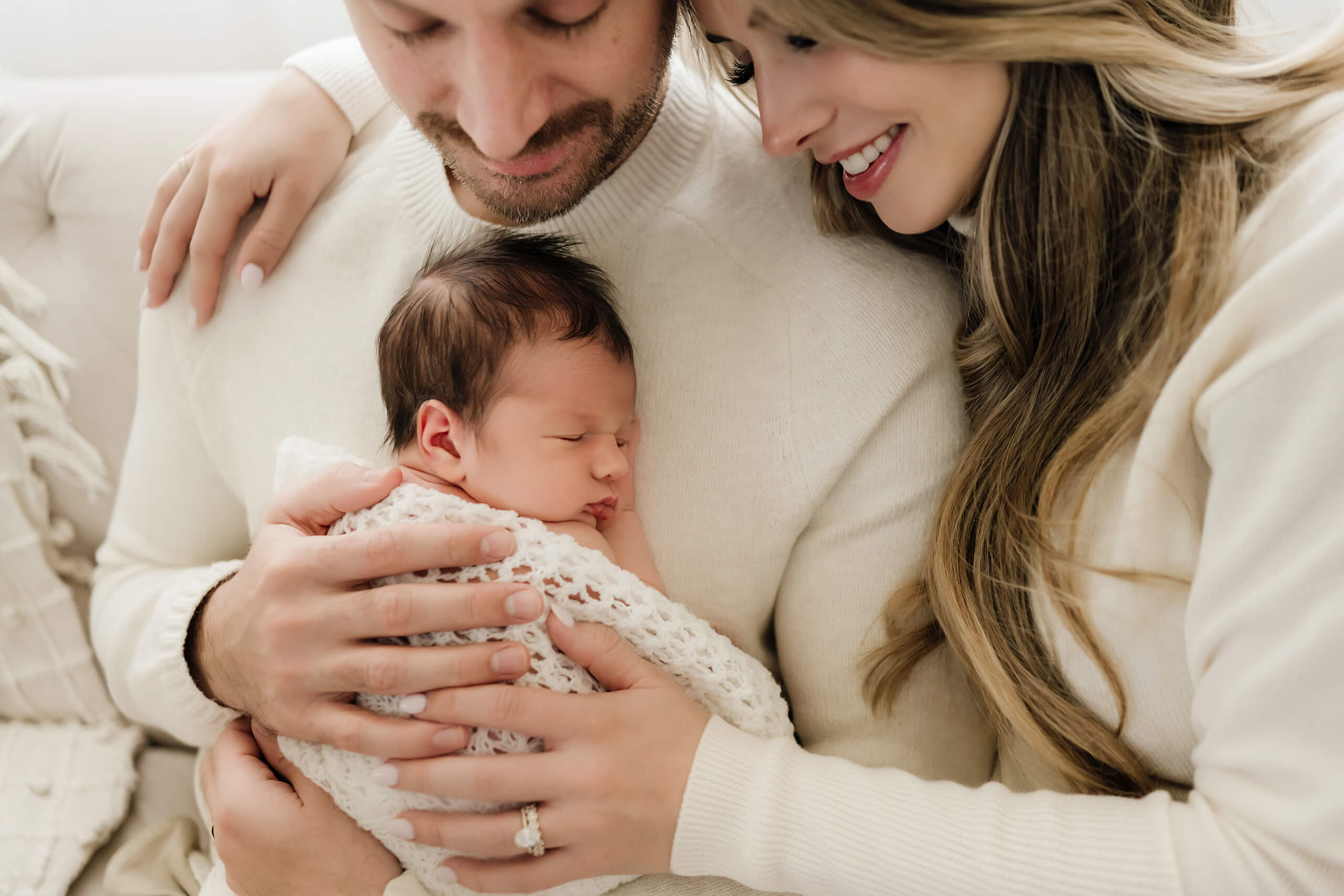 Newborn photography with family in a studio near Issaquah WA