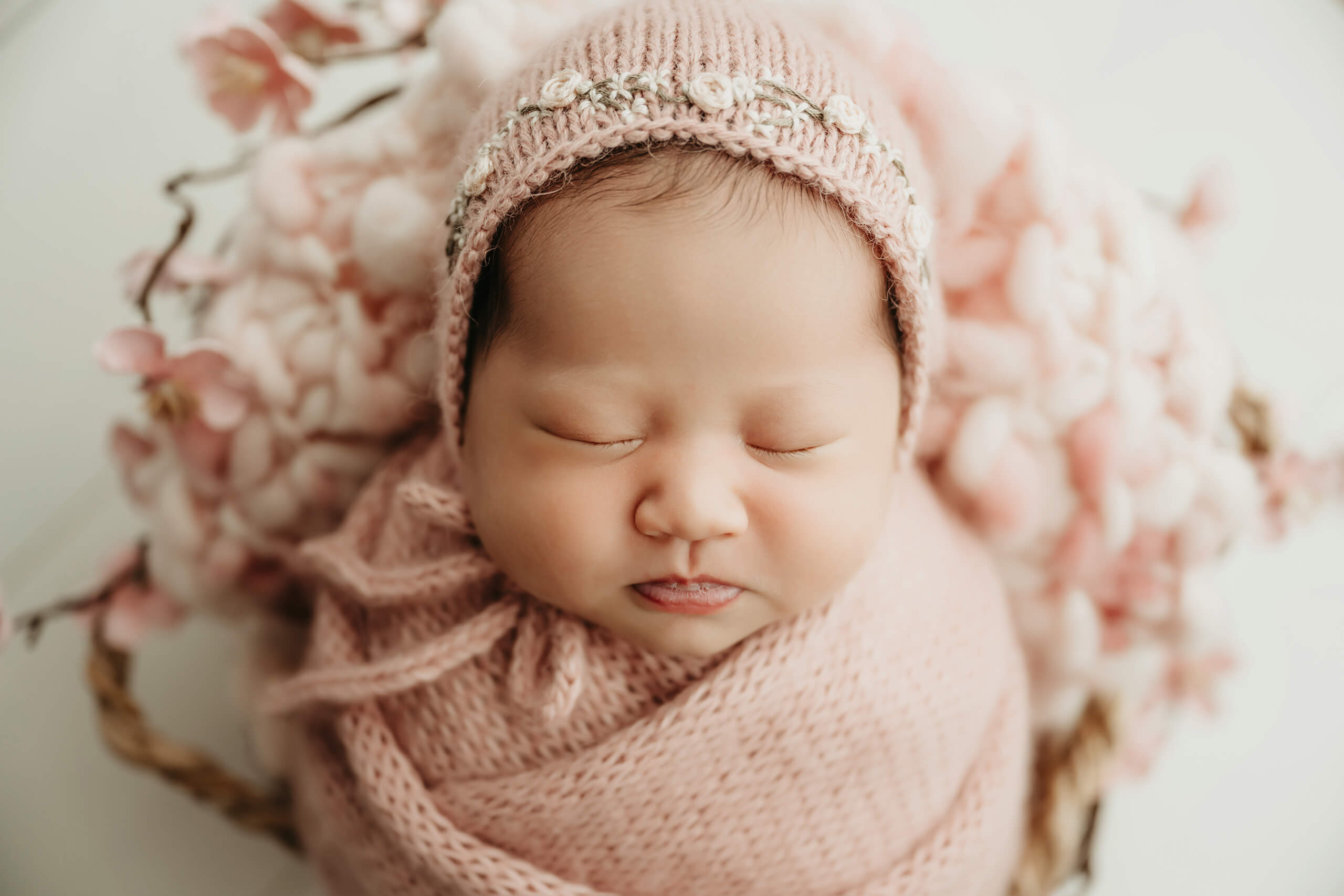 Timeless newborn portrait taken in a studio near Issaquah WA