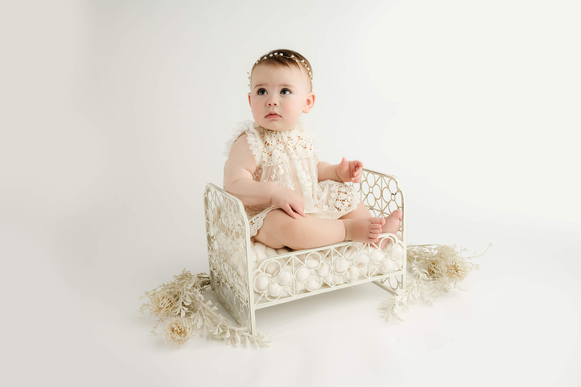 Studio photoshoot for a 1-year old girl
