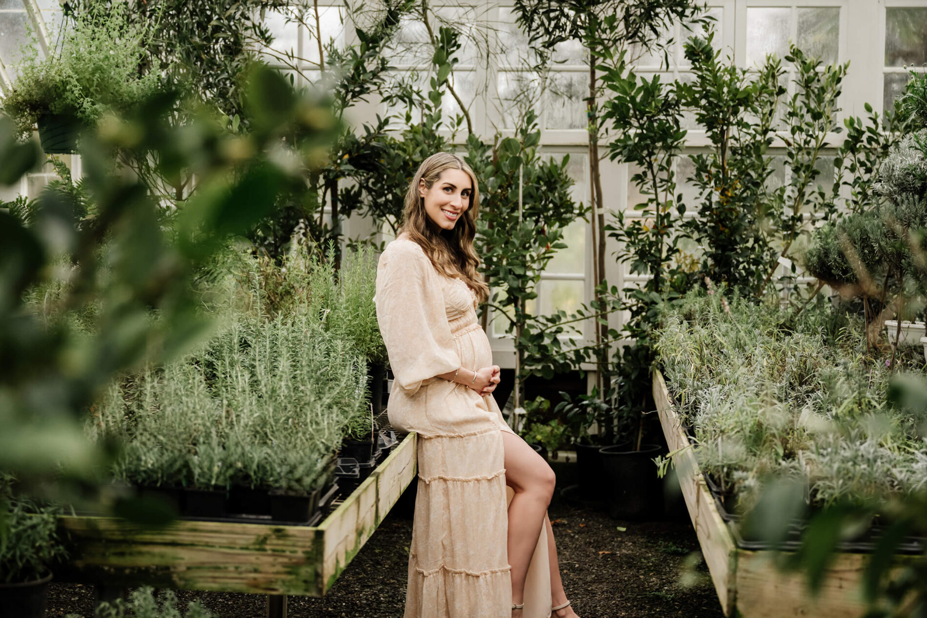 Posing mom during winter maternity session